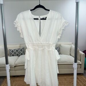 ZARA White Ruffle Sleeve Dress